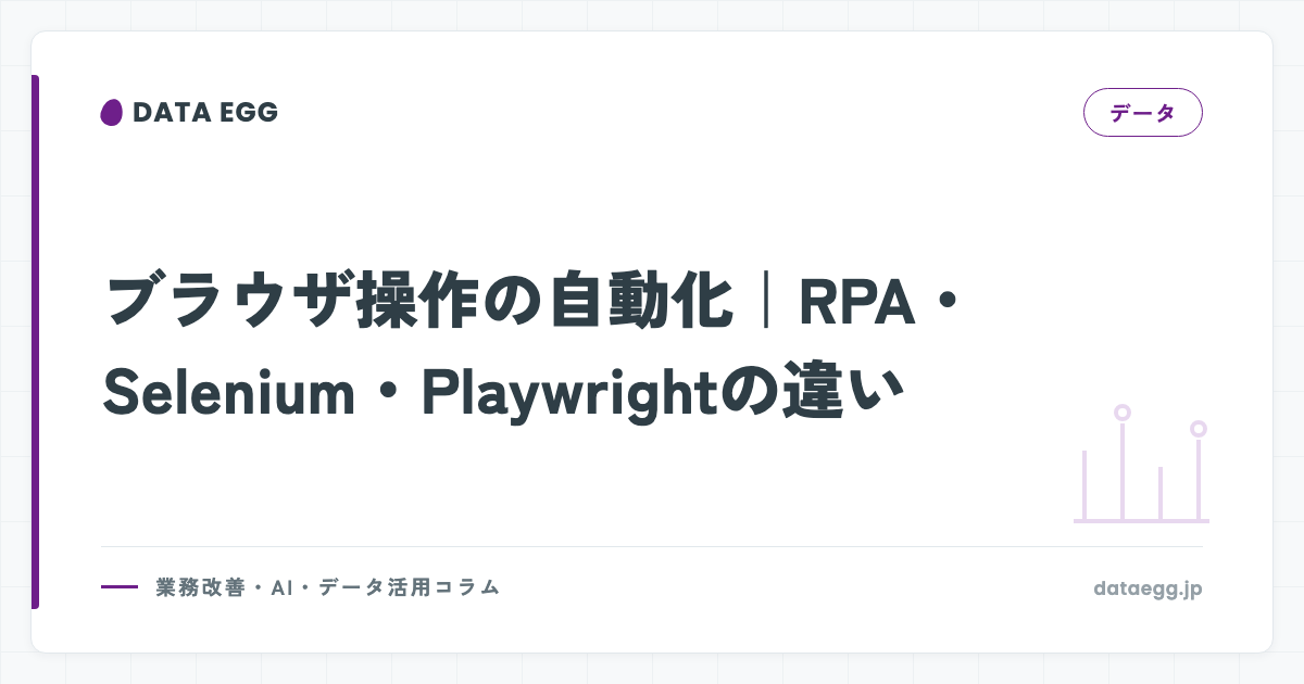 ブラウザ操作の自動化｜RPA・Selenium・Playwrightの違い