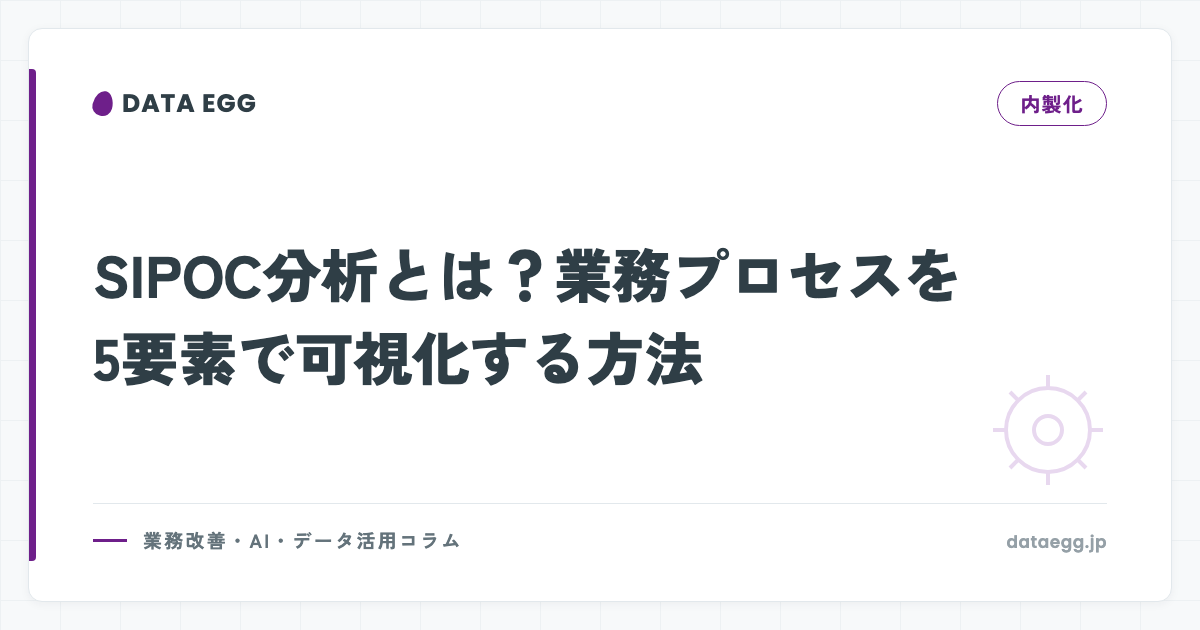 SIPOC分析とは？業務プロセスを5要素で可視化する方法