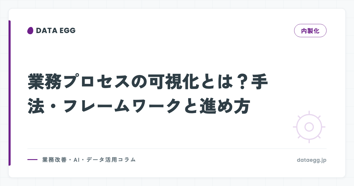 業務プロセスの可視化とは？手法・フレームワークと進め方