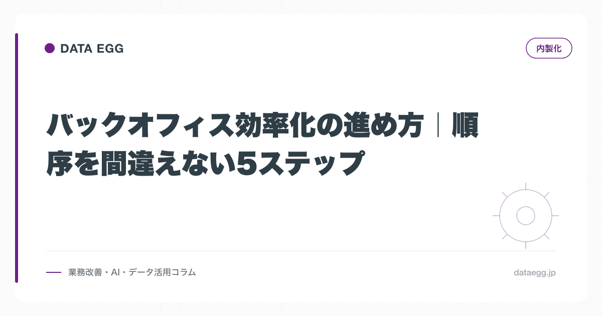 バックオフィス効率化の進め方｜順序を間違えない5ステップ
