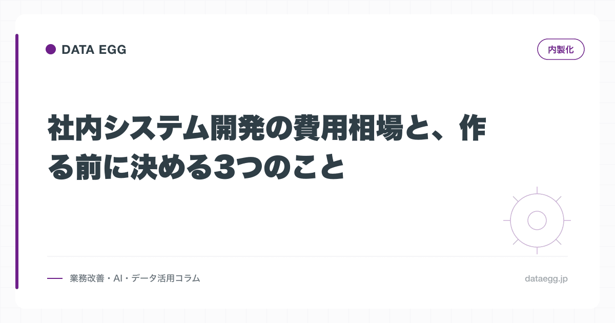 社内システム開発の費用相場と、作る前に決める3つのこと